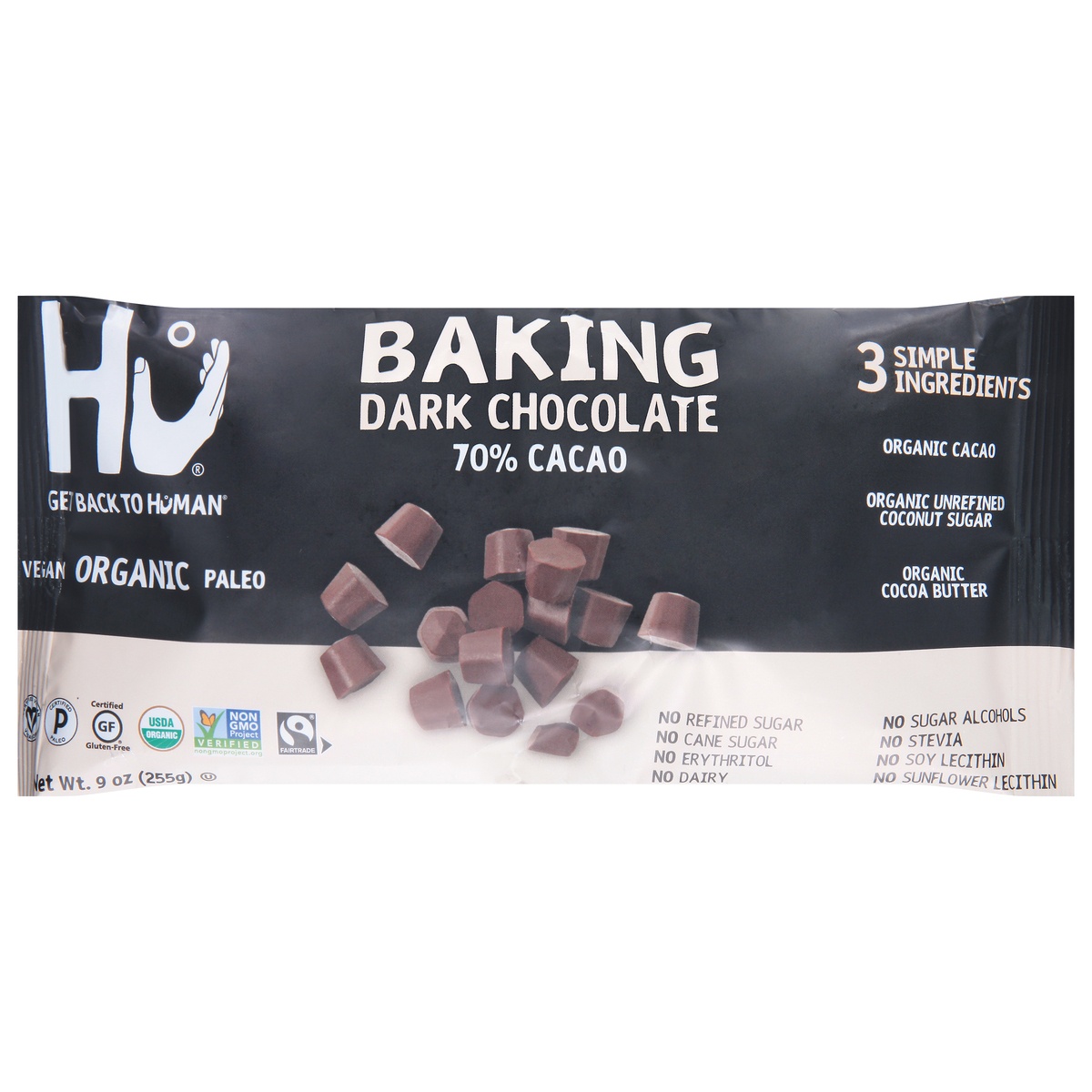 slide 1 of 3, Hu Baking Dark Chocolate Gems 70% Cacao - 9oz, 9 oz