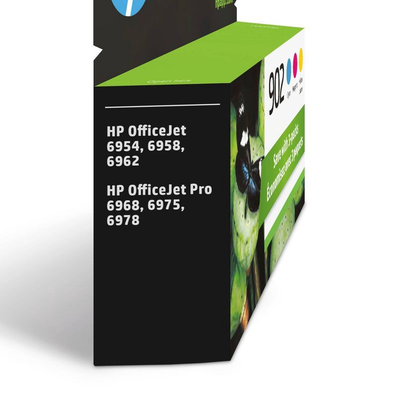 slide 2 of 16, HP Inc. HP 902 C/M/Y 3pk Ink Cartridges - Cyan, Magenta, Yellow (T0A38AN#140), 3 ct