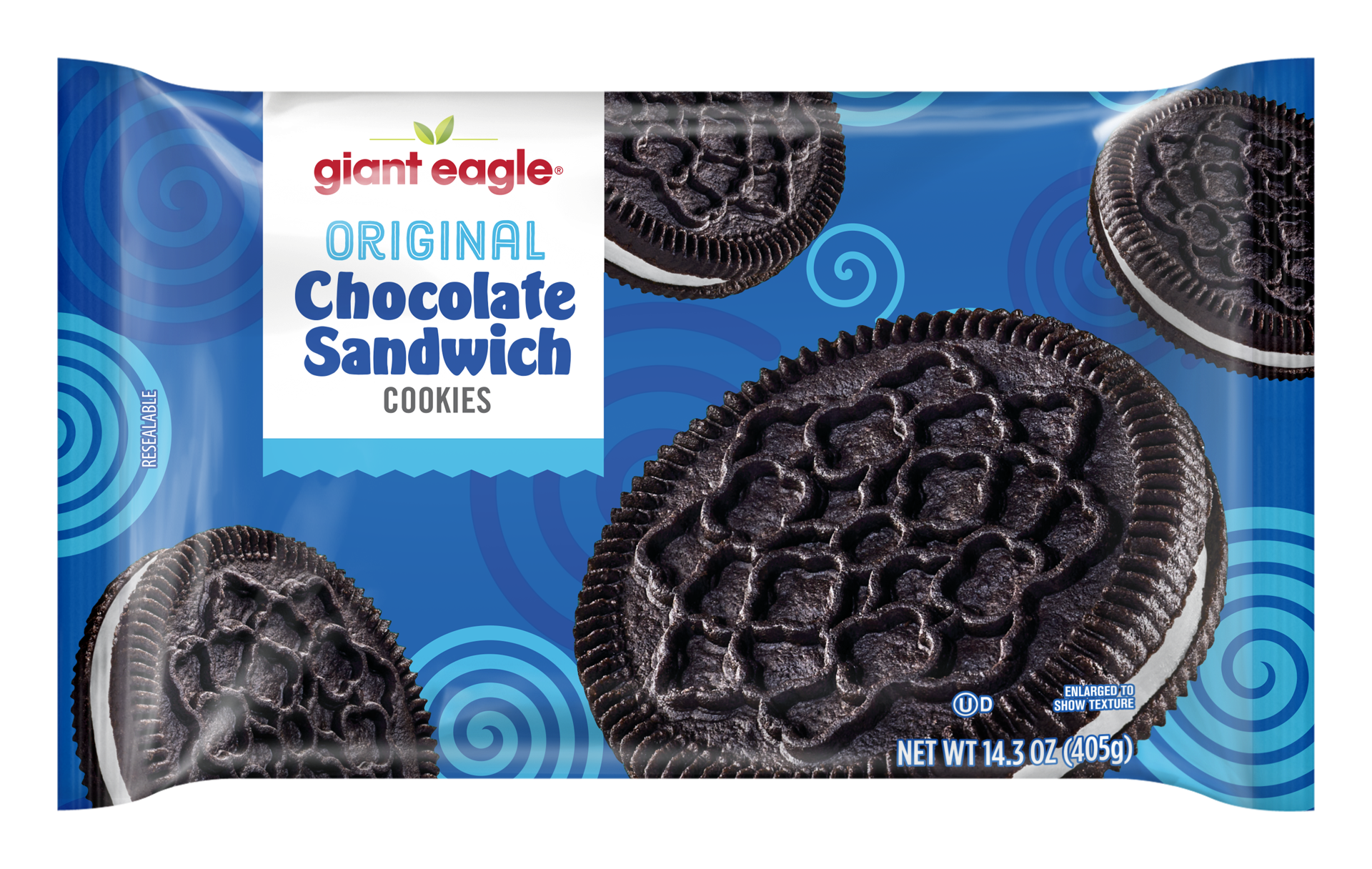 slide 1 of 1, Giant Eagle Chocolate Sandwich Cookies, Original, 14.3 oz