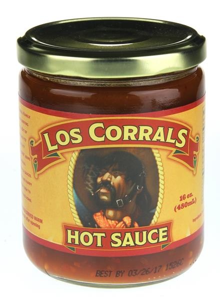 slide 1 of 1, Los Corrals Hot Sauce, 16 oz