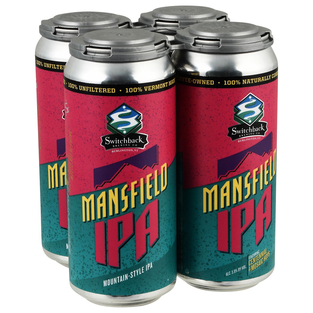 slide 4 of 13, Switchback Brewing Co Mountain-Style IPA Mansfield IPA Beer 4 Cans, 16 oz