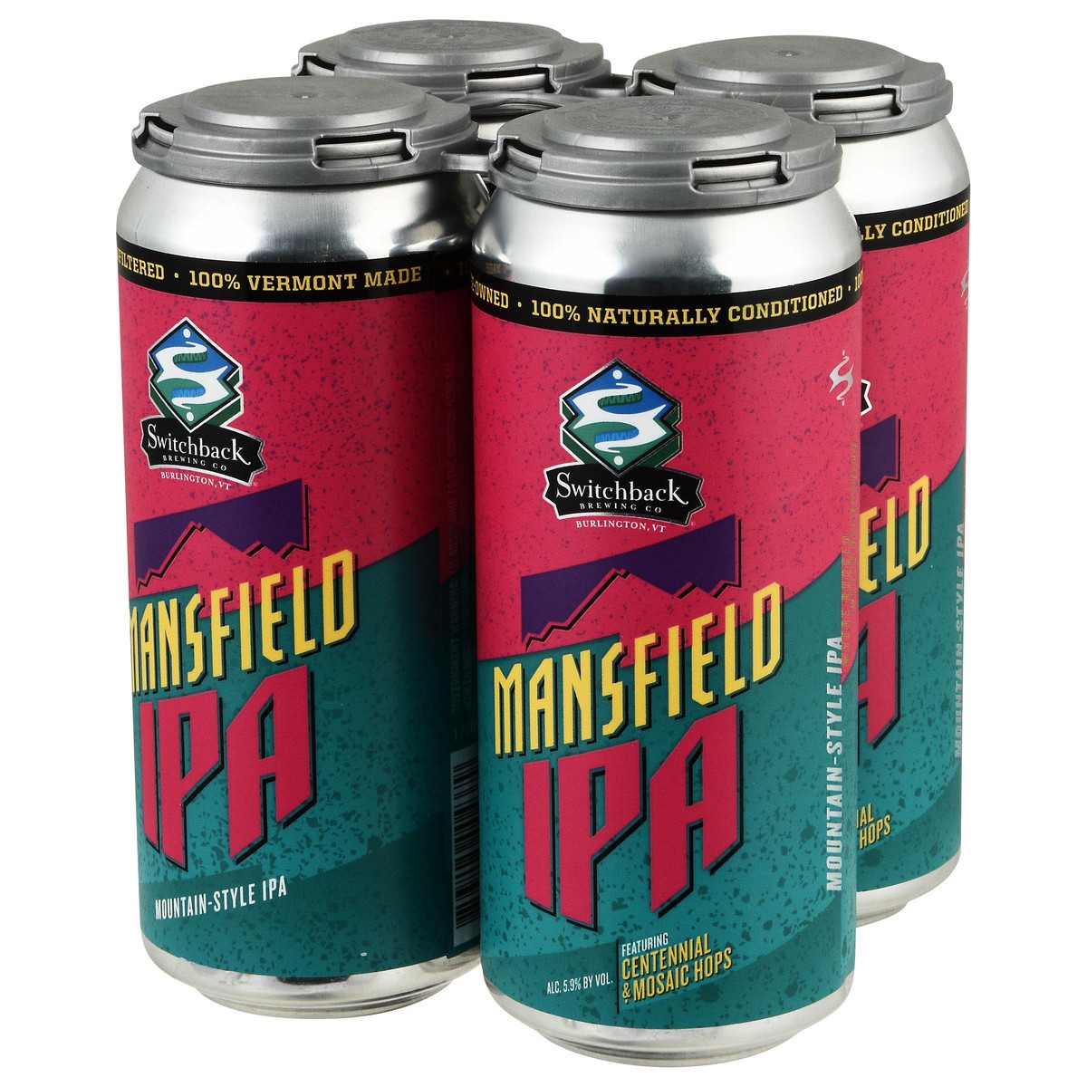slide 11 of 13, Switchback Brewing Co Mountain-Style IPA Mansfield IPA Beer 4 Cans, 16 oz