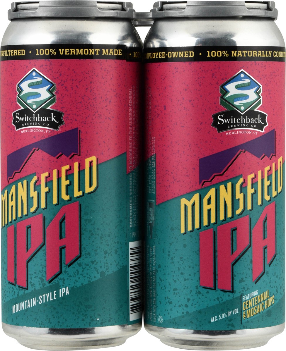 slide 3 of 13, Switchback Brewing Co Mountain-Style IPA Mansfield IPA Beer 4 Cans, 16 oz
