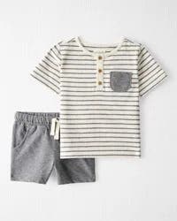 Littleplanet Toddler 2-Piece Shorts Set Made With Organic Cotton Charcoal 4T