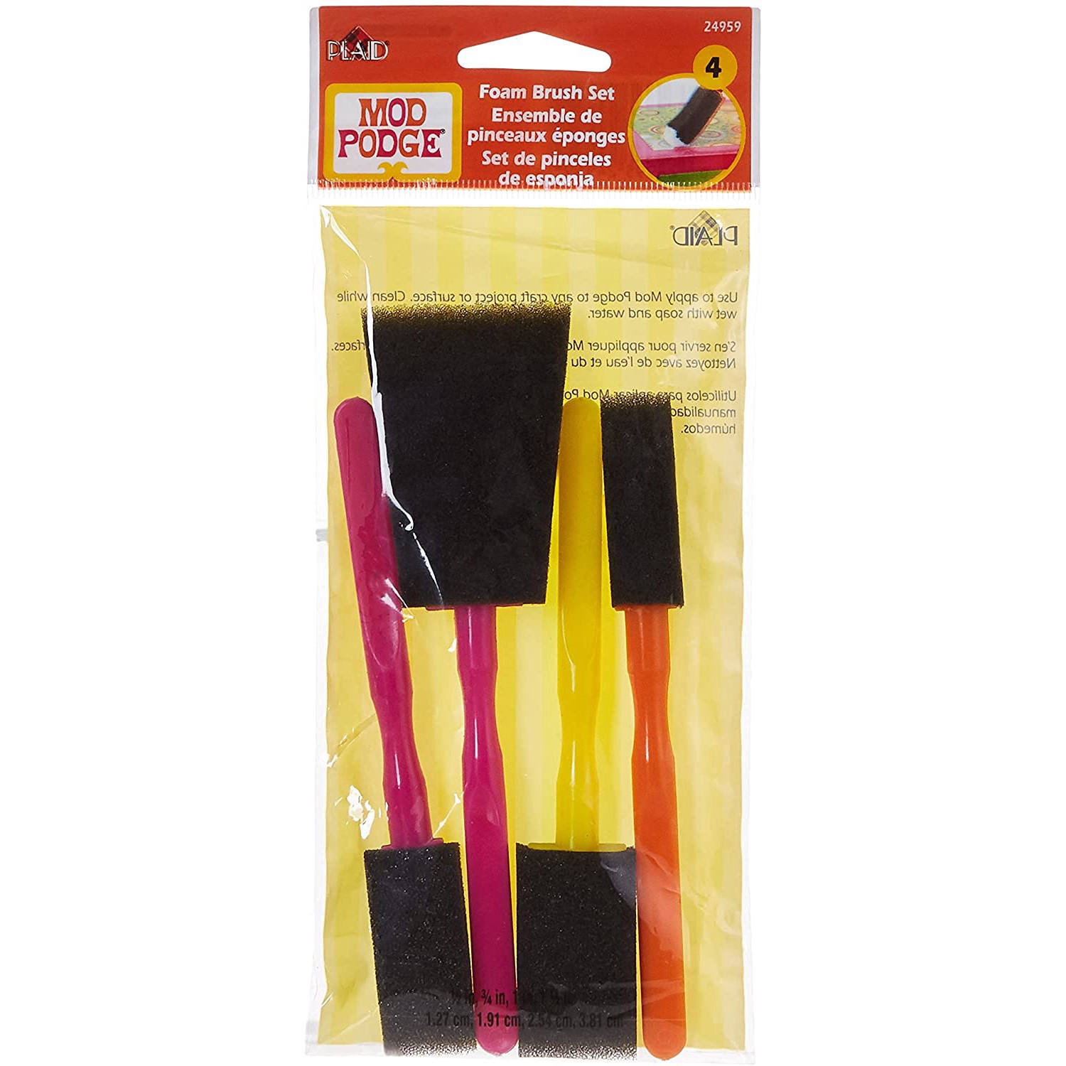 slide 6 of 6, Mod Podge Foam Brush Set, 1/2 in
