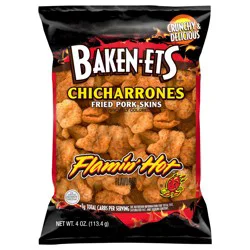 BAKEN-ETS Fried Pork Skins, Flamin' Hot Flavored