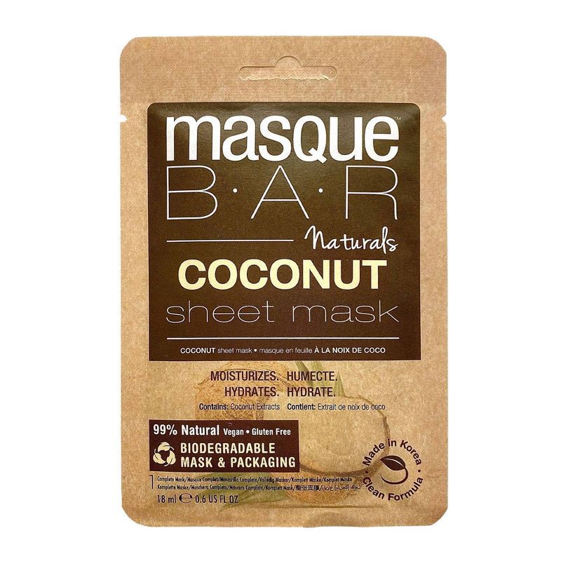 slide 1 of 13, Masque Bar Naturals Coconut + Hyaluronic Acid Sheet Mask - 0.6 fl oz, 1 ct