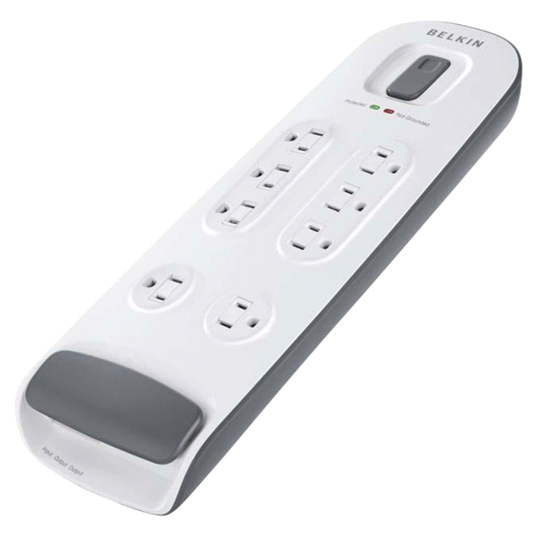 slide 2 of 17, Belkin 8-outlet Surge Protector with 6 ft Power Cord and Telephone and Cable/Satellite Protection, 1 ct