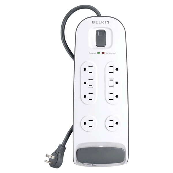 slide 13 of 17, Belkin 8-outlet Surge Protector with 6 ft Power Cord and Telephone and Cable/Satellite Protection, 1 ct