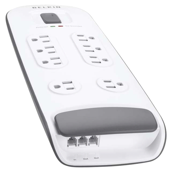 slide 4 of 17, Belkin 8-outlet Surge Protector with 6 ft Power Cord and Telephone and Cable/Satellite Protection, 1 ct