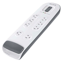 slide 8 of 17, Belkin 8-outlet Surge Protector with 6 ft Power Cord and Telephone and Cable/Satellite Protection, 1 ct