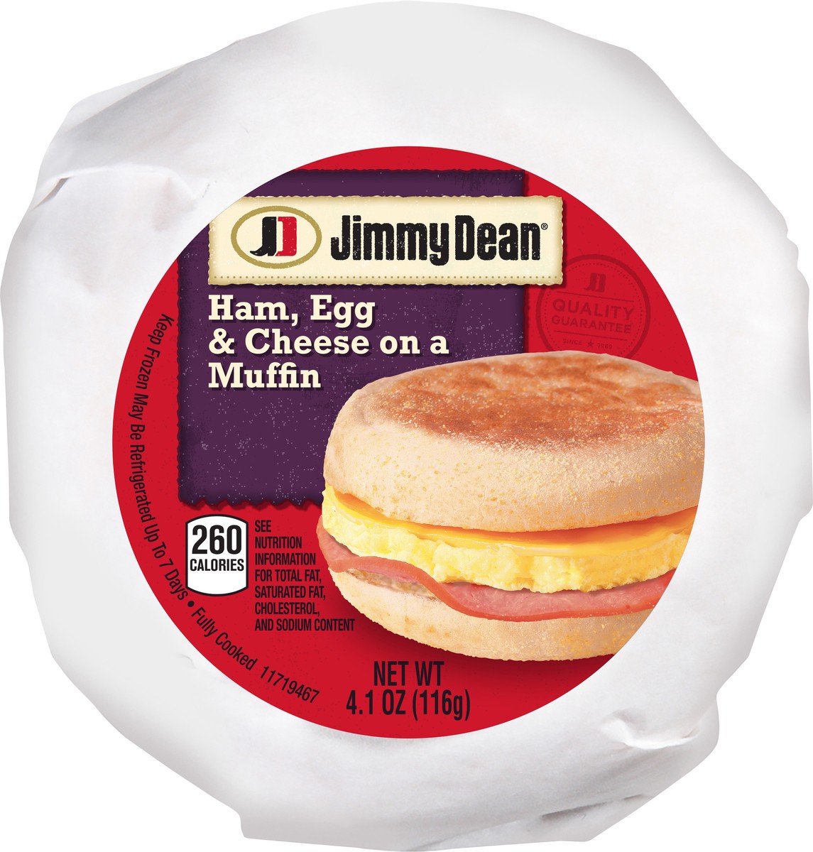 slide 3 of 3, Jimmy Dean Ham Egg and Cheese On a Muffin, 4.16 oz