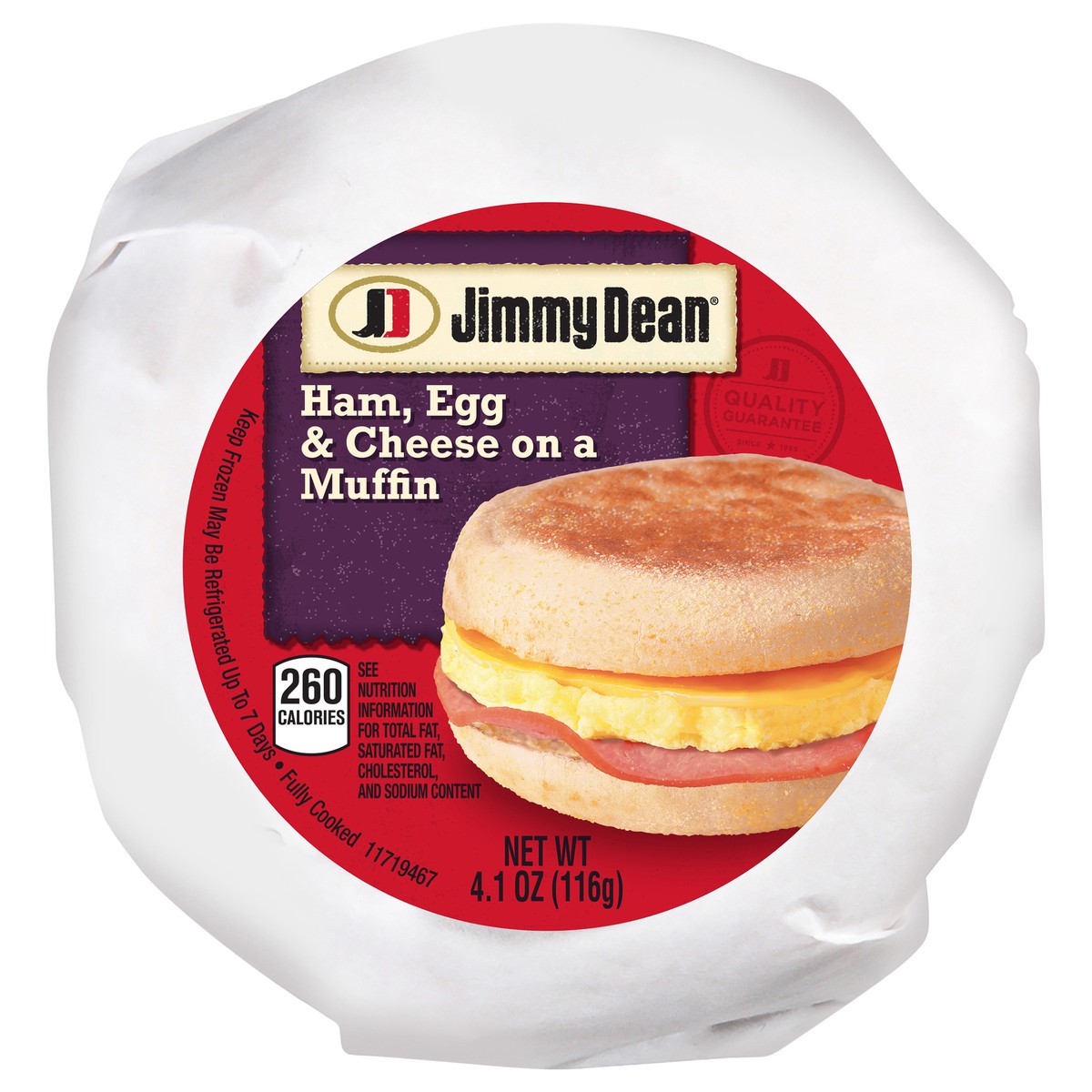 slide 1 of 3, Jimmy Dean Ham Egg and Cheese On a Muffin, 4.16 oz