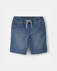 Oshkosh Boys Denim Drawstring Shorts - Medium Wash Blue - Size 10