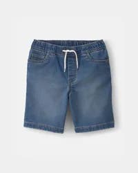 Oshkosh Boys Denim Drawstring Shorts - Medium Wash Blue - Size 10