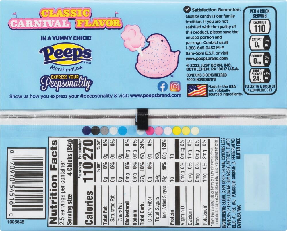 slide 3 of 3, Peeps Cotton Candy Flavored Marshmallow 10 ea, 3 oz