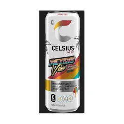 CELSIUS Sparkling Retro Vibe, Functional Energy Drink 12 Fl Oz Single Can