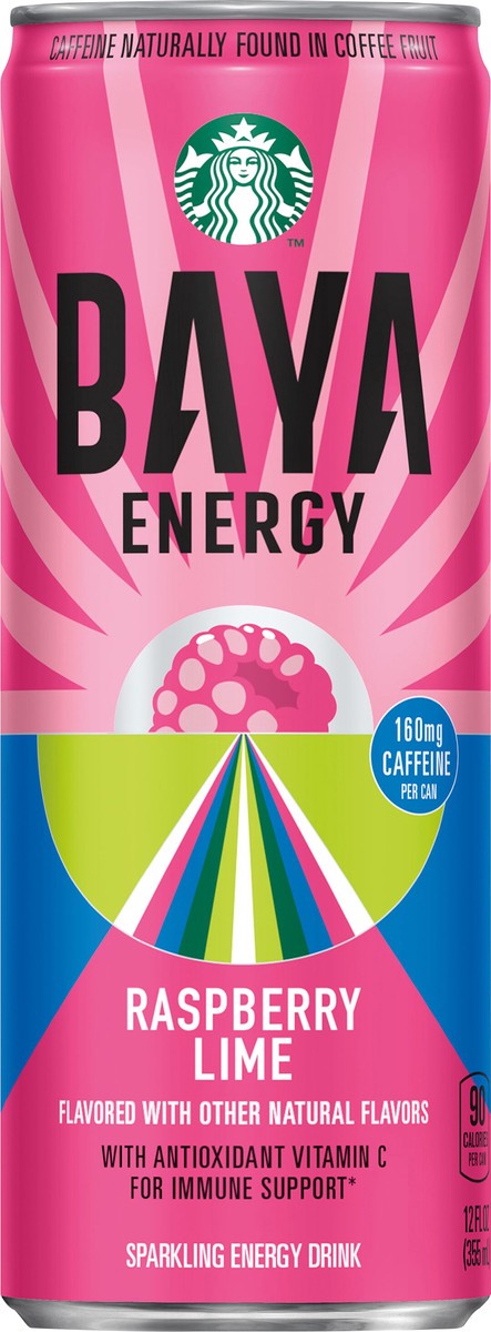 slide 2 of 4, Starbucks Baya Energy Sparkling Energy Drink Raspberry Lime 12 Fl Oz Can, 12 oz