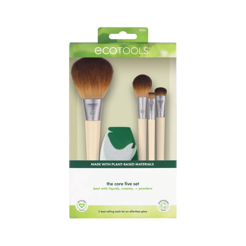 slide 5 of 7, EcoTools Core Five Makeup Brush & Sponge Set - 5pc, 5 ct