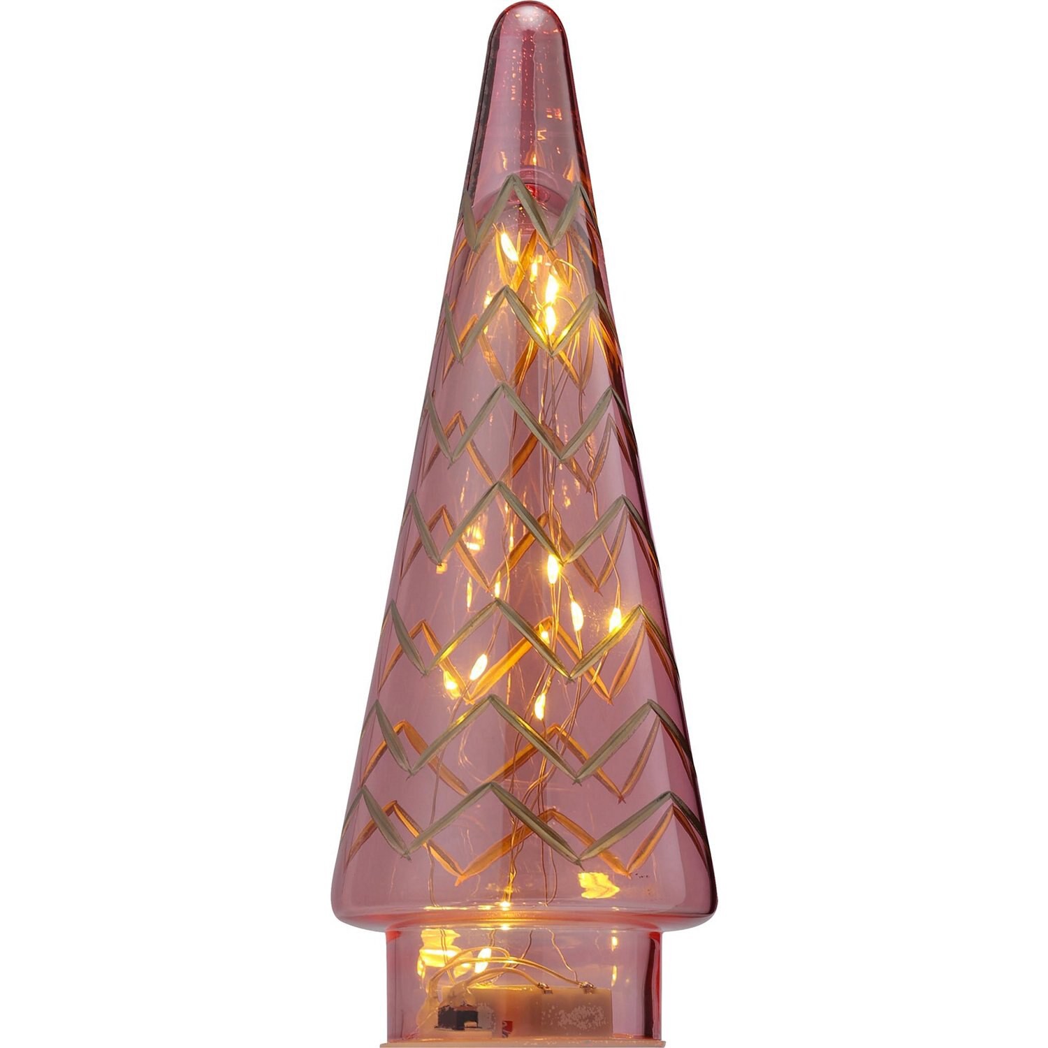 slide 1 of 1, Joyward Pink Glass Light-Up Tree, 10 In, 1 ct