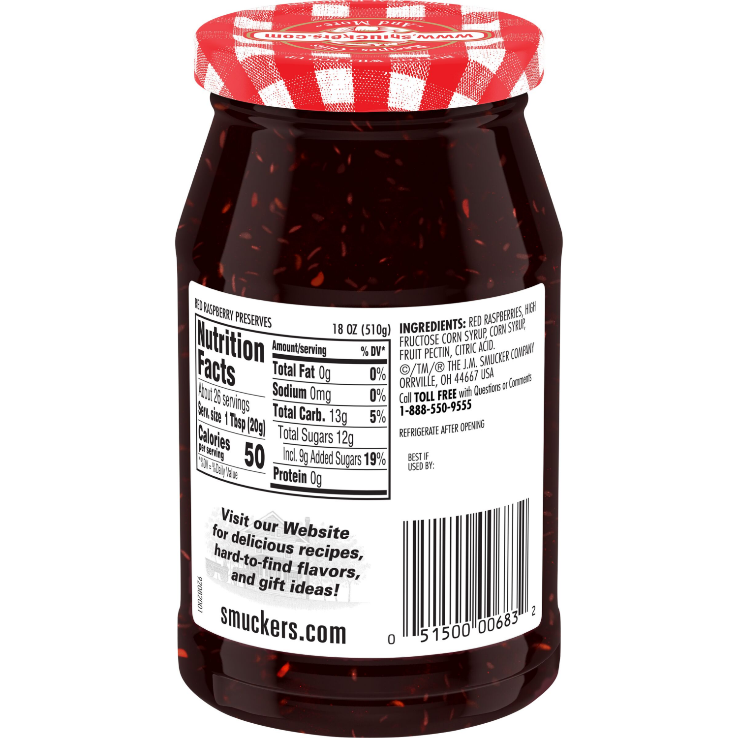 slide 6 of 6, Smucker's Preserves, Red Raspberry - 18 oz, 18 oz