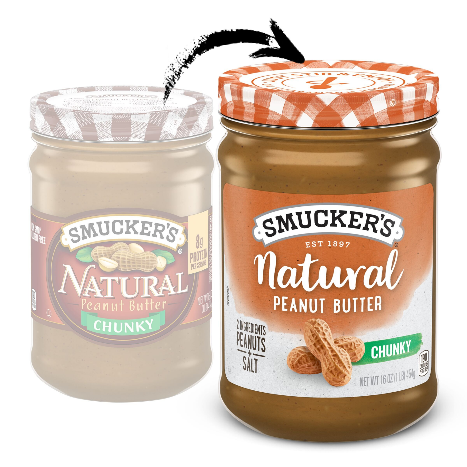 slide 2 of 7, Smucker's Smucker’s Natural Chunky Peanut Butter, 16 Oz. Jar, 16 oz