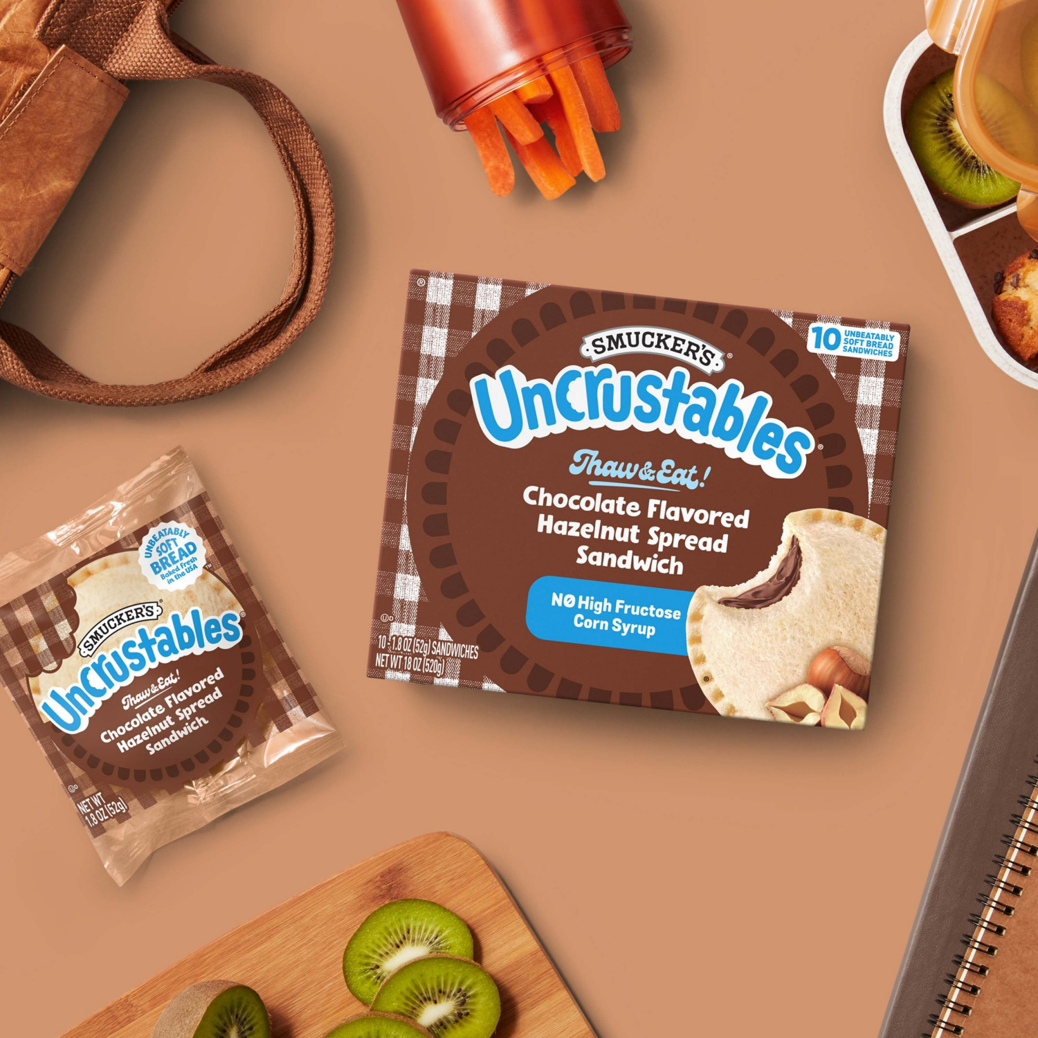 slide 2 of 8, Smucker's Uncrustable, Chocolate, 10 ct