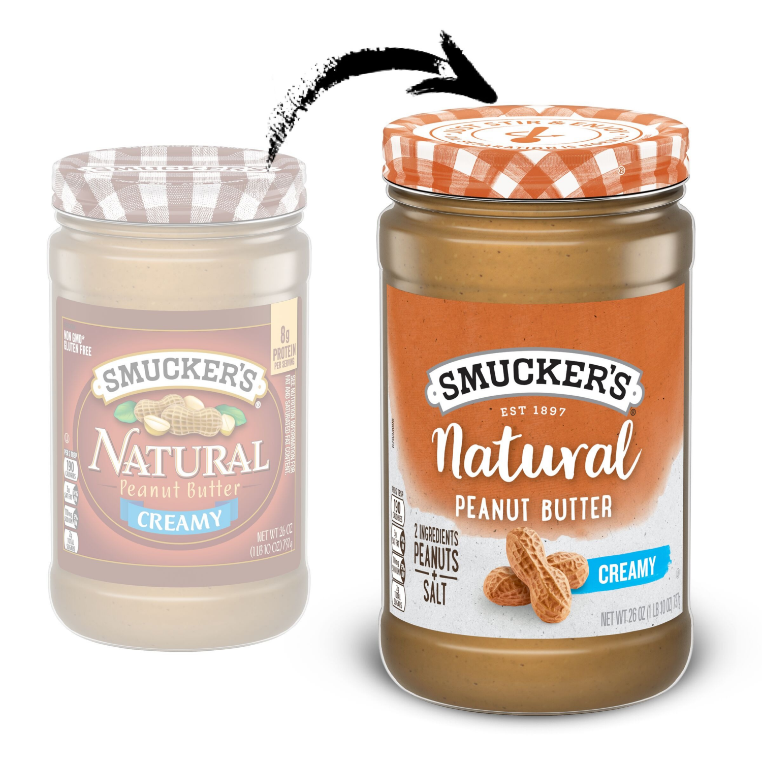 slide 2 of 7, Smucker's Smucker’s Natural Creamy Peanut Butter, 26 Oz. Jar, 26 oz