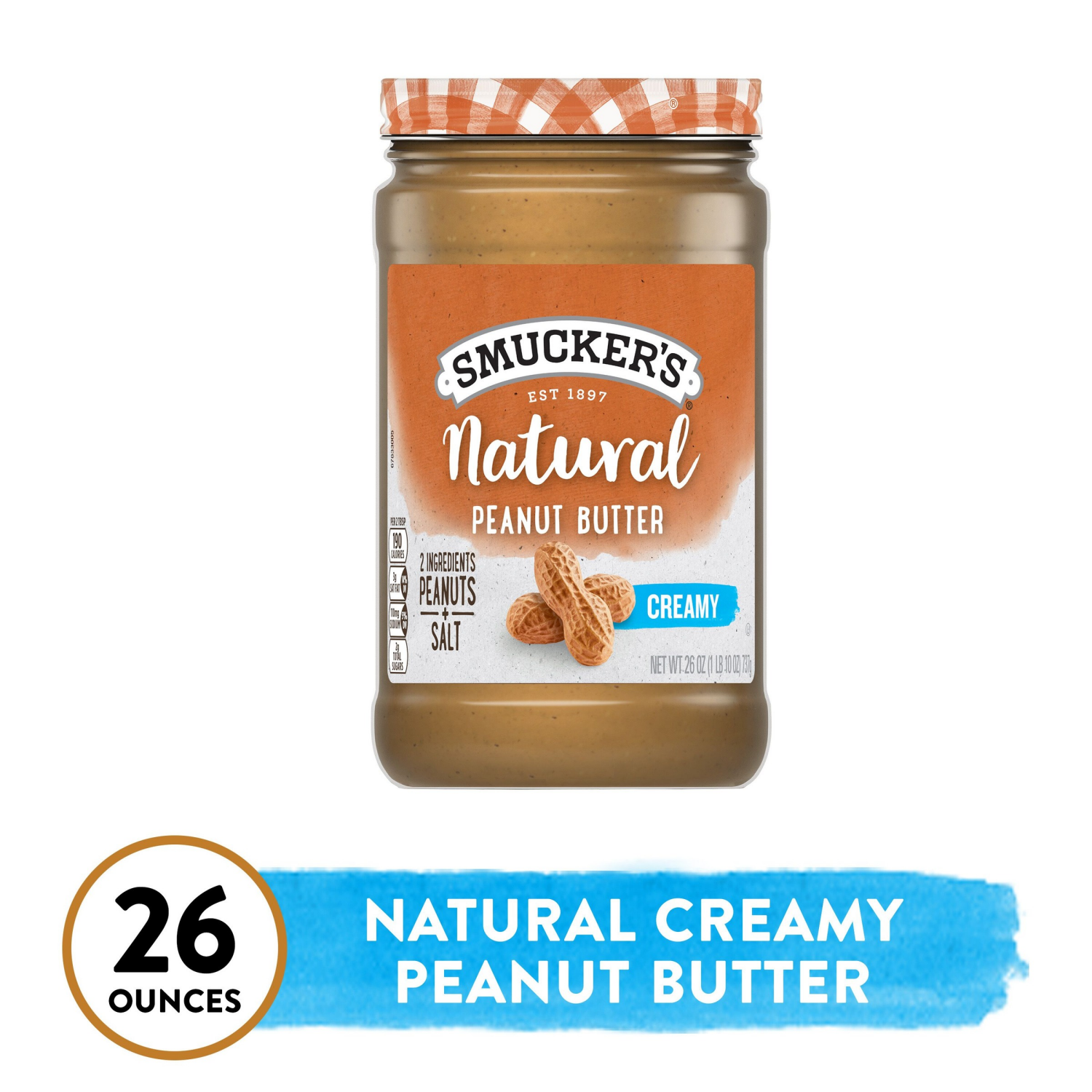 slide 1 of 7, Smucker's Smucker’s Natural Creamy Peanut Butter, 26 Oz. Jar, 26 oz