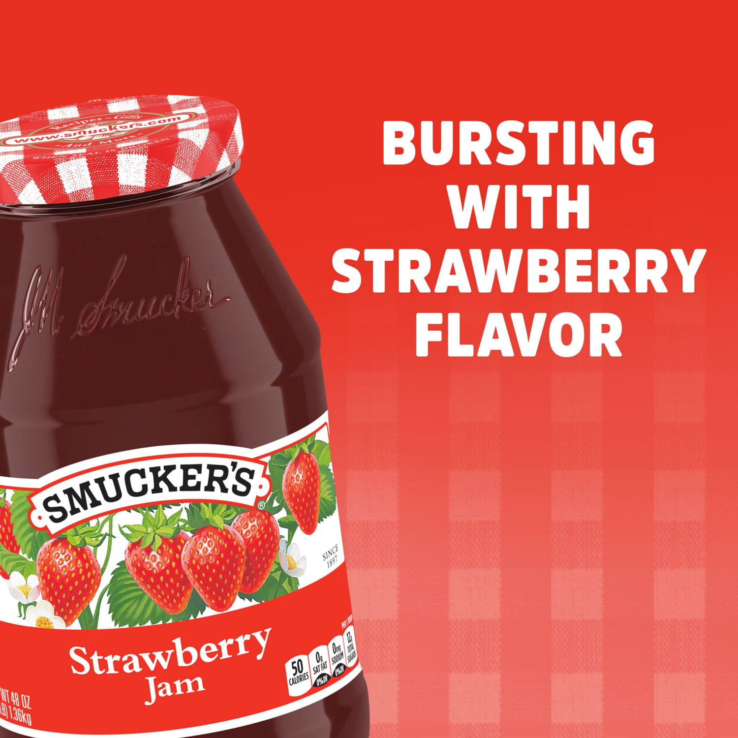 slide 5 of 6, Smucker's Jam - Strawberry, 48 oz