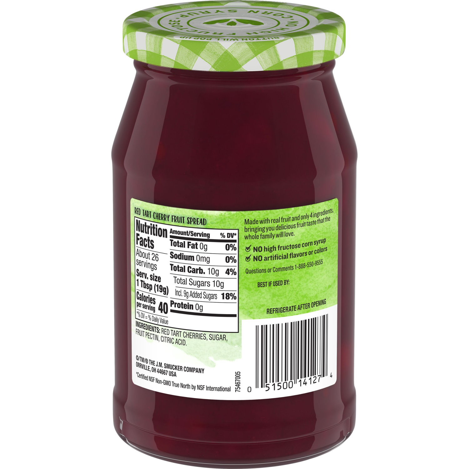 slide 4 of 4, Smucker's Spread, Red Tart Cherry, 17.25 oz