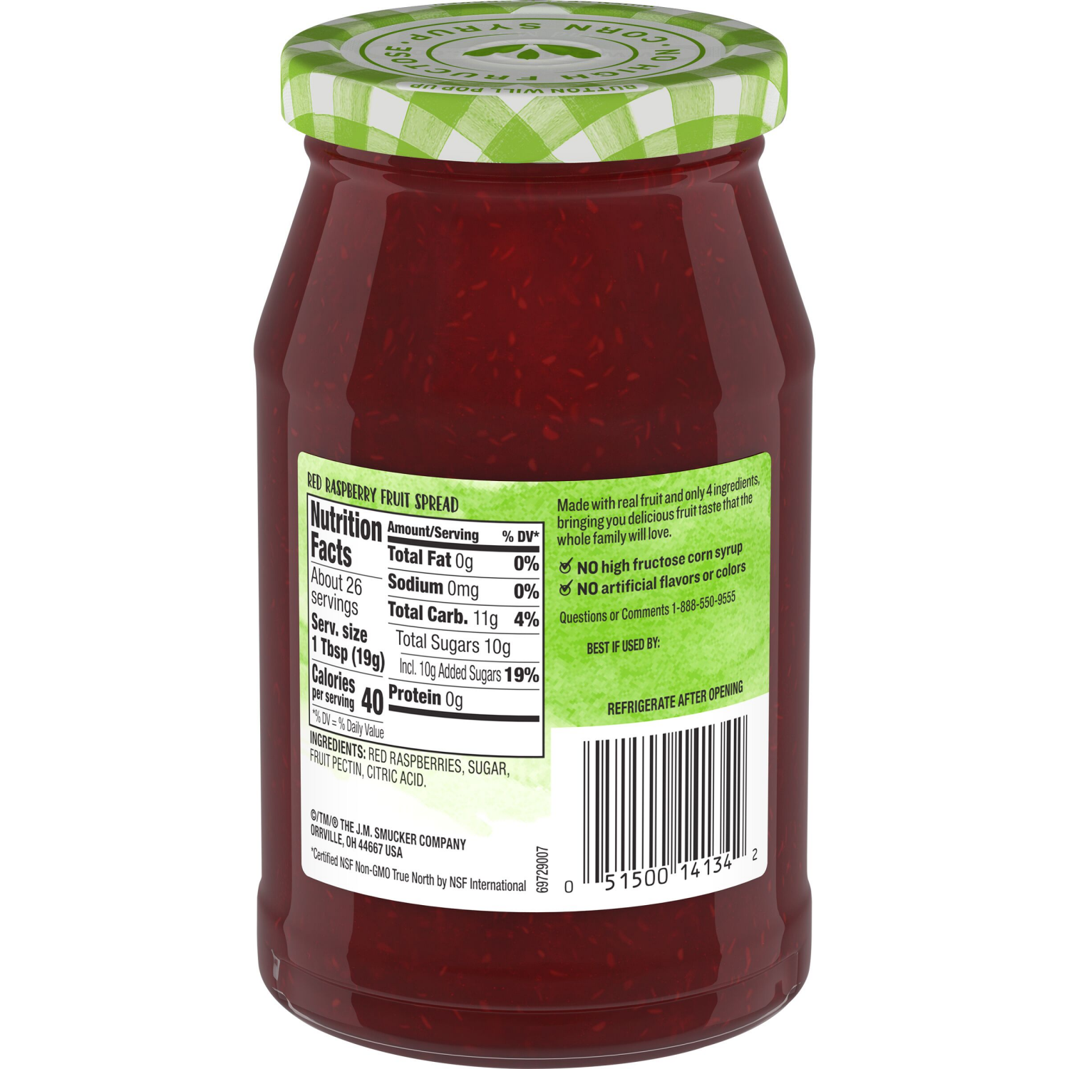 slide 4 of 4, SMUCKERS Smucker's Natural Red Raspberry Fruit Spread, 17.25 Ounces, 17.25 oz