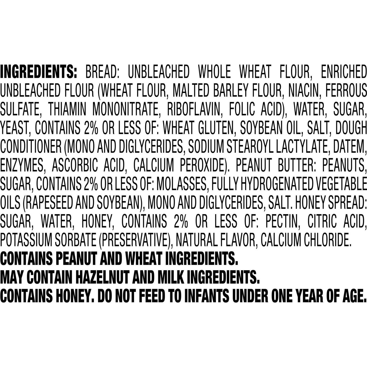 slide 7 of 8, Smucker's Uncrustables Peanut Butter and Honey Spread Sandwiches, 2 oz, 10 count (Frozen), 10 ct