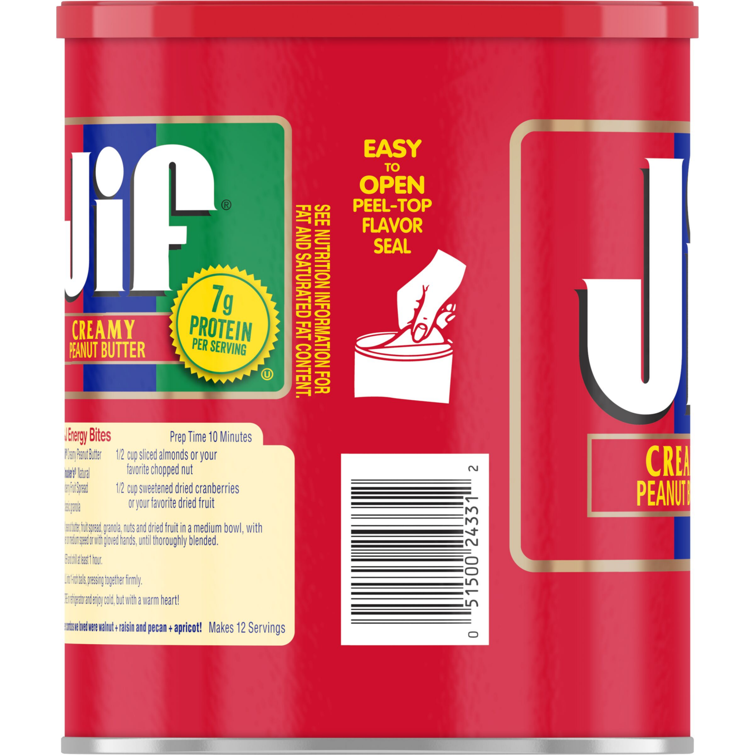 slide 2 of 6, Jif Creamy Peanut Butter, 4-Pound Can, 4 lb