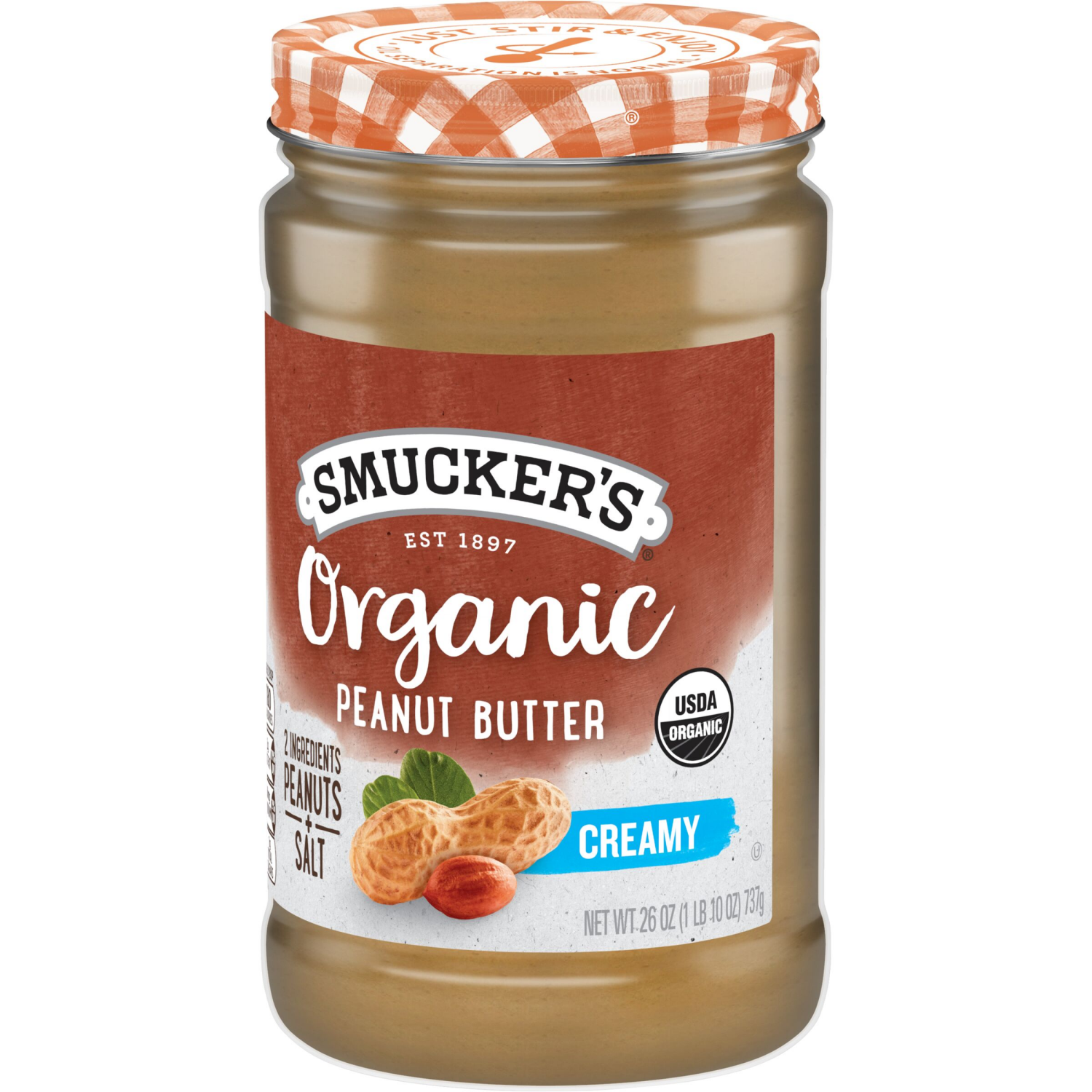 slide 6 of 8, Smucker's Smucker’s Organic Creamy Peanut Butter, 26 Oz. Jar, 26 oz