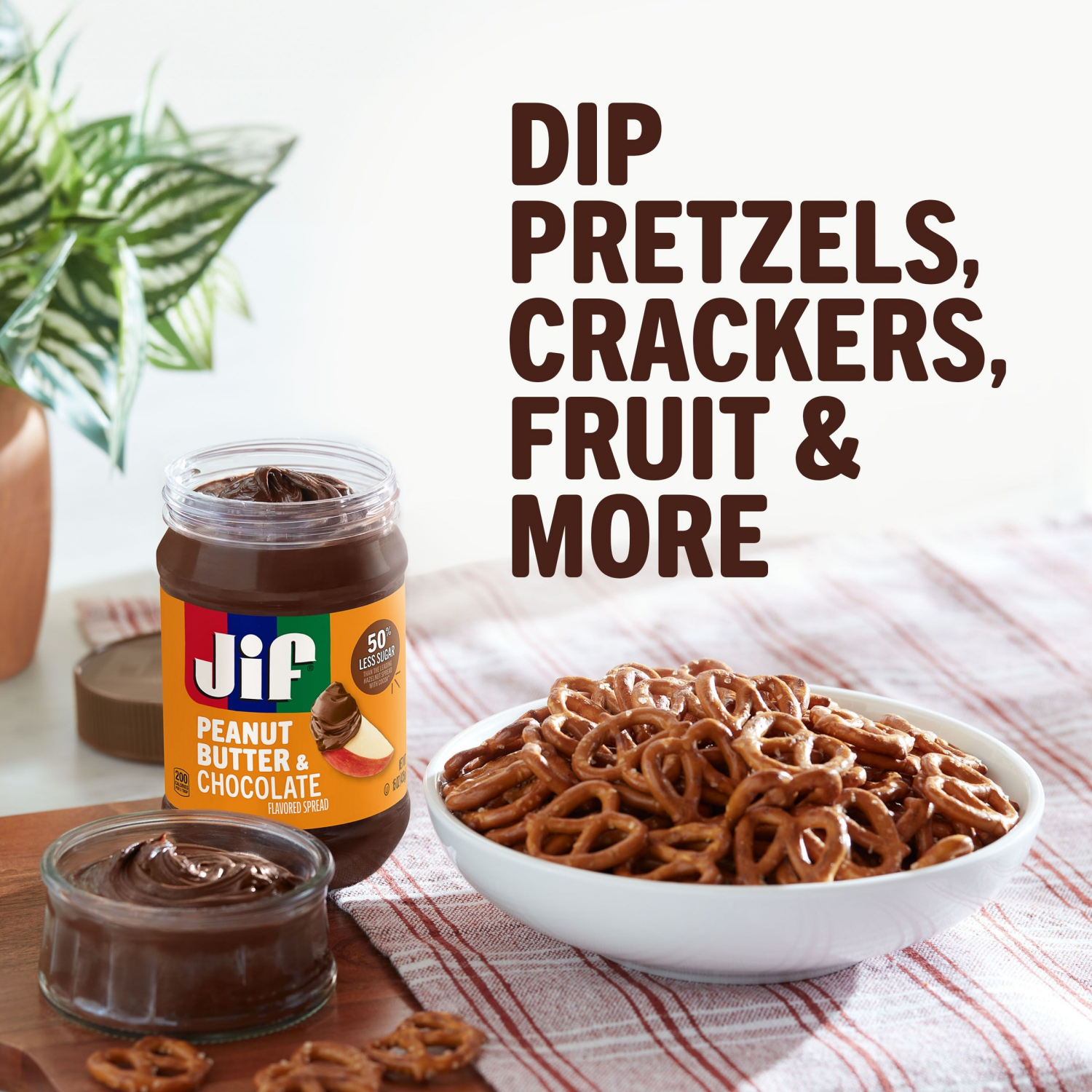 slide 3 of 8, Jif Peanut Butter & Chocolate Flavored Spread, 15 Oz. Jar, 15 oz