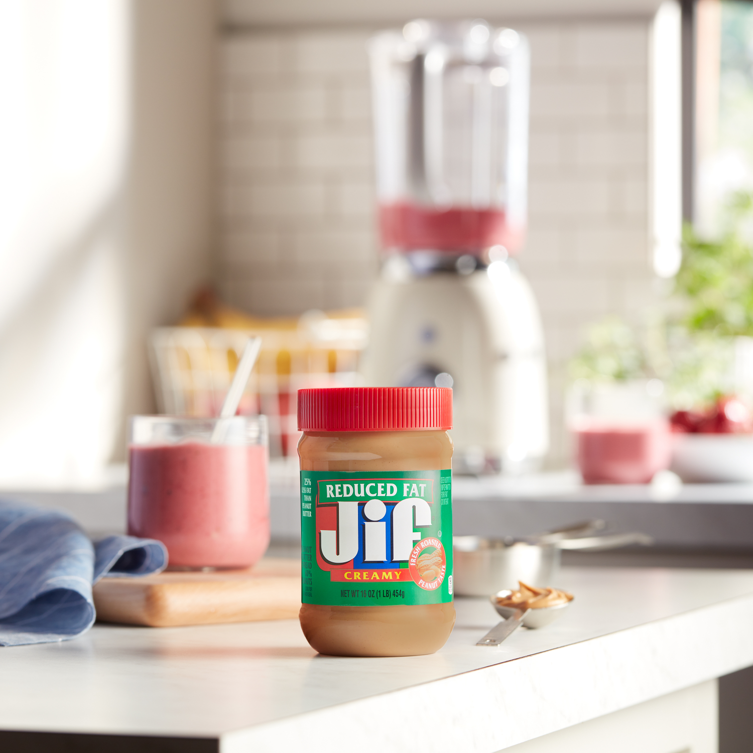 slide 3 of 4, Jif Reduced Fat Creamy Peanut Butter - 16oz, 16 oz