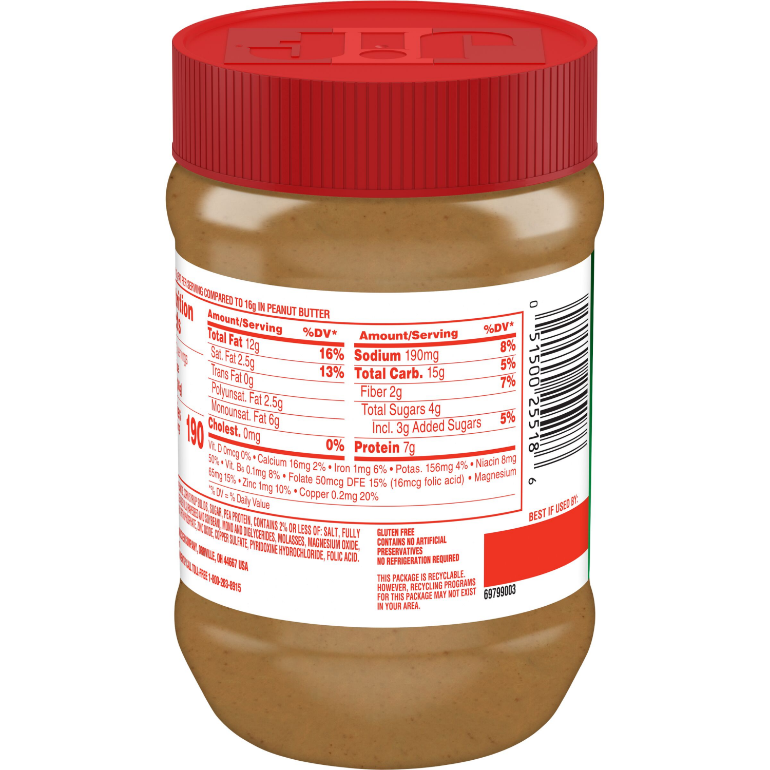 slide 4 of 4, Jif Reduced Fat Creamy Peanut Butter - 16oz, 16 oz