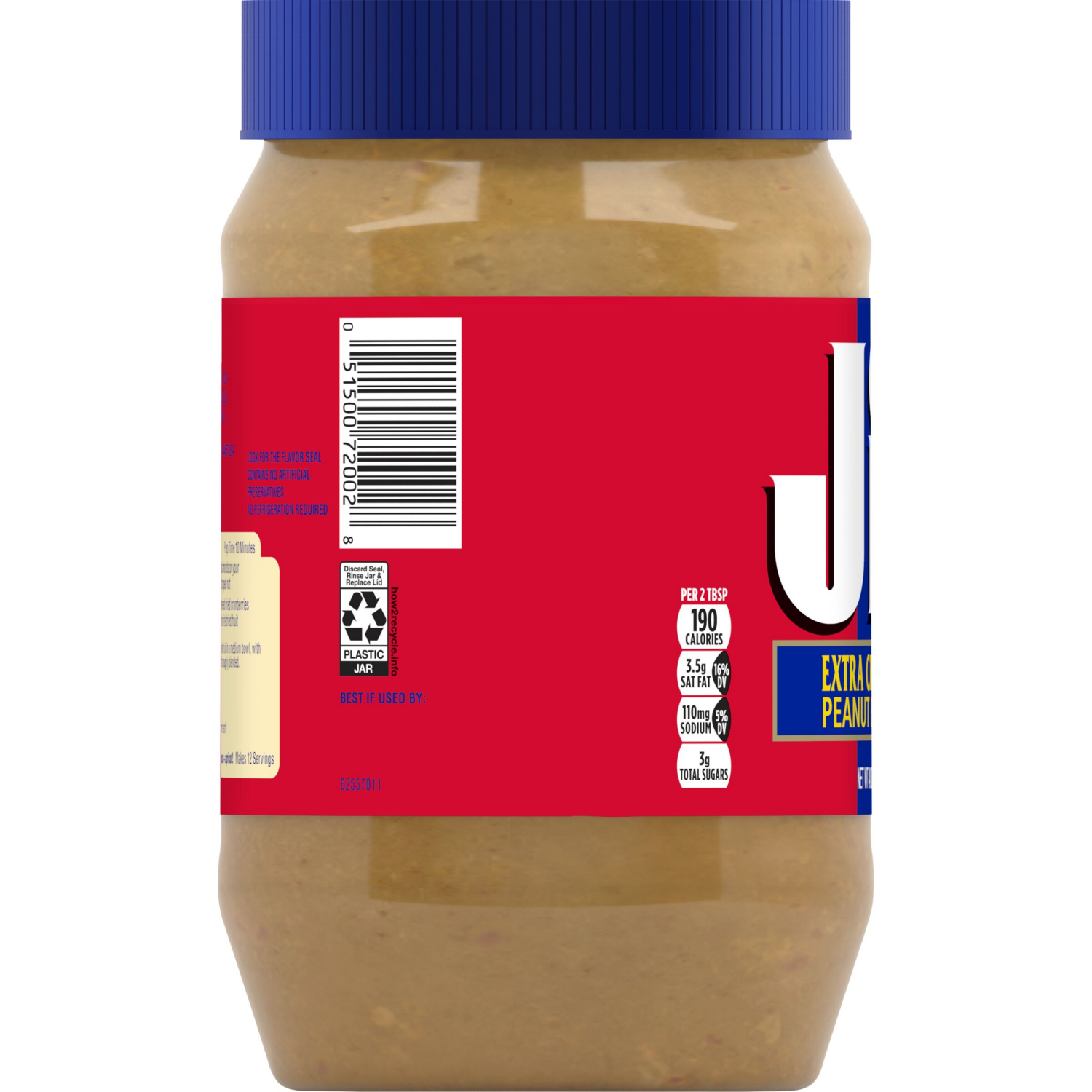 slide 3 of 6, Jif Extra Crunchy Peanut Butter, 40-Ounce Jar, 40 oz