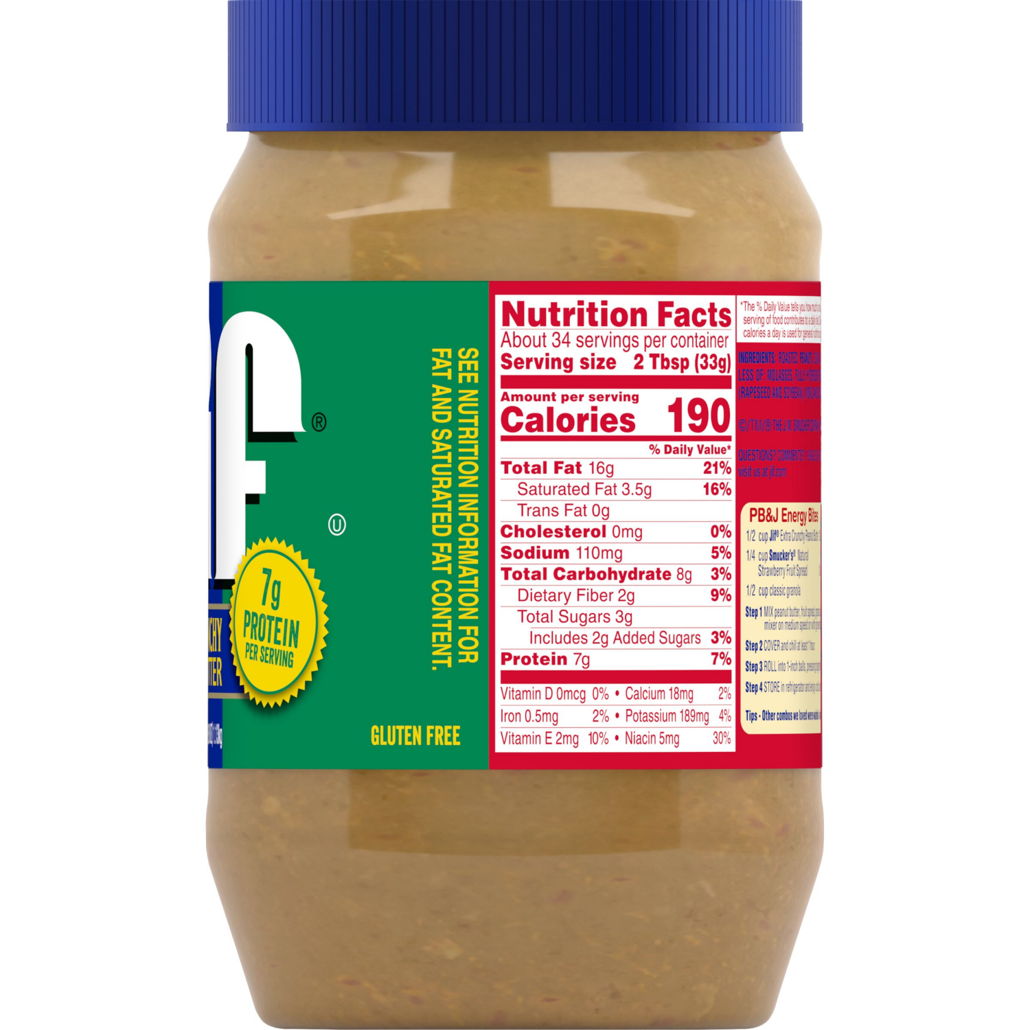 slide 4 of 6, Jif Extra Crunchy Peanut Butter, 40-Ounce Jar, 40 oz