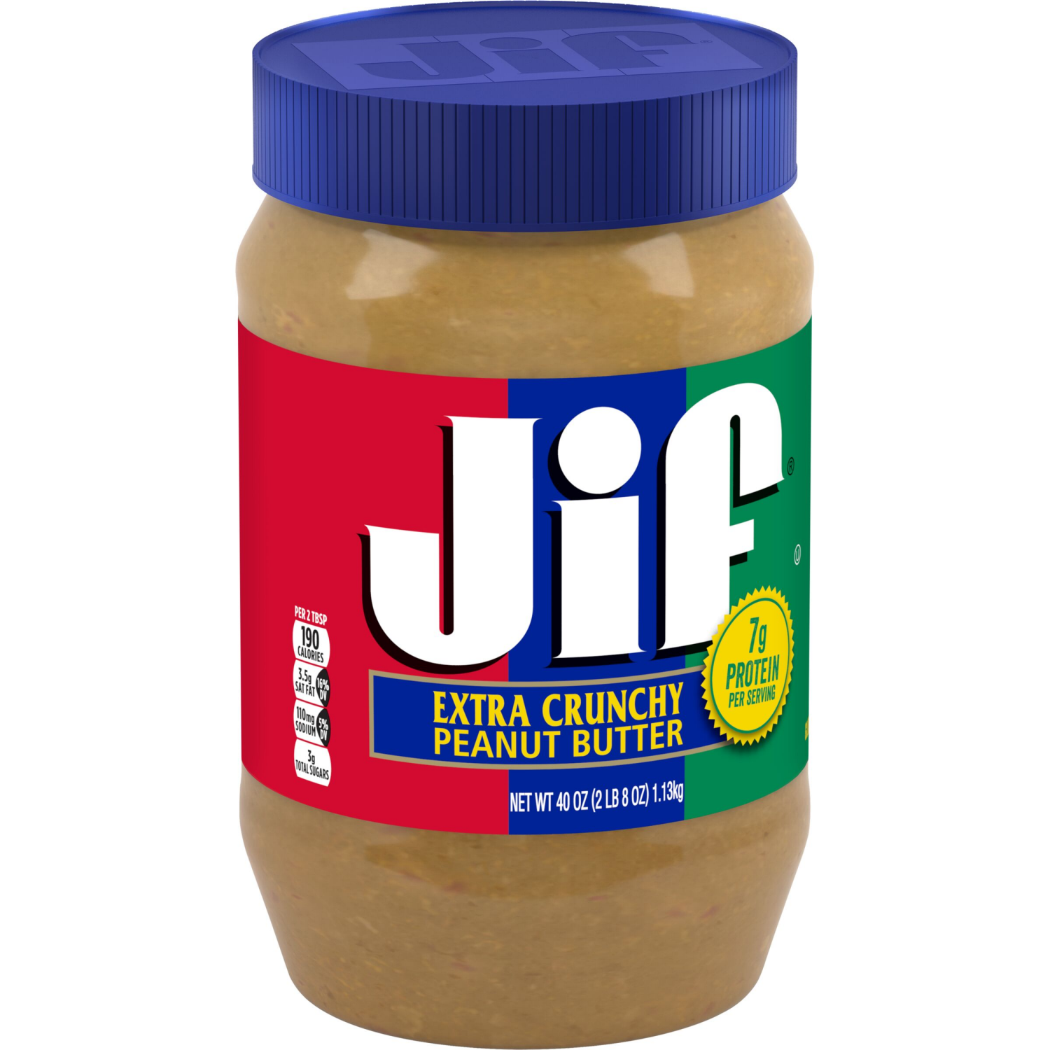 slide 5 of 6, Jif Extra Crunchy Peanut Butter, 40-Ounce Jar, 40 oz
