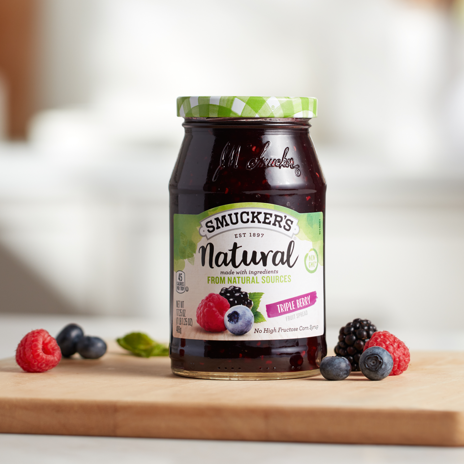 slide 5 of 7, Smucker's Natural Triple Berry Fruit Spread - 17.25 oz, 17.25 oz