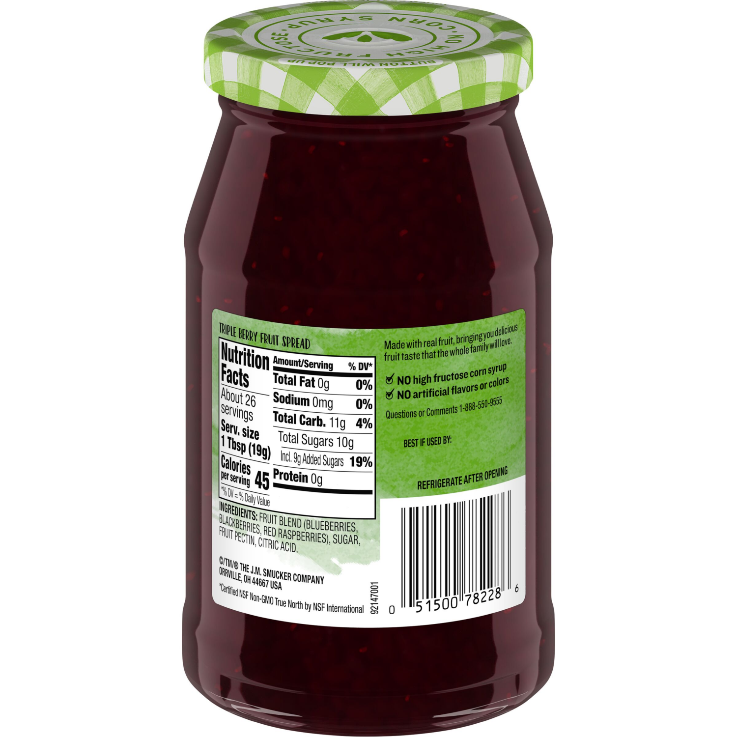 slide 7 of 7, Smucker's Natural Triple Berry Fruit Spread - 17.25 oz, 17.25 oz