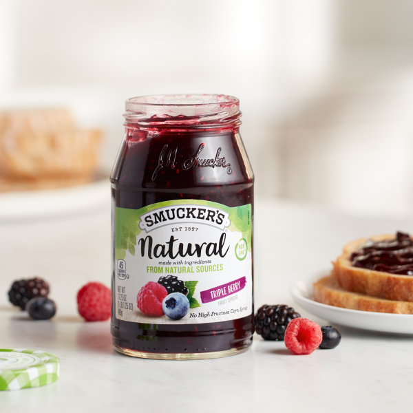 slide 29 of 29, Smucker's Natural Triple Berry Fruit Spread, 17.25 oz