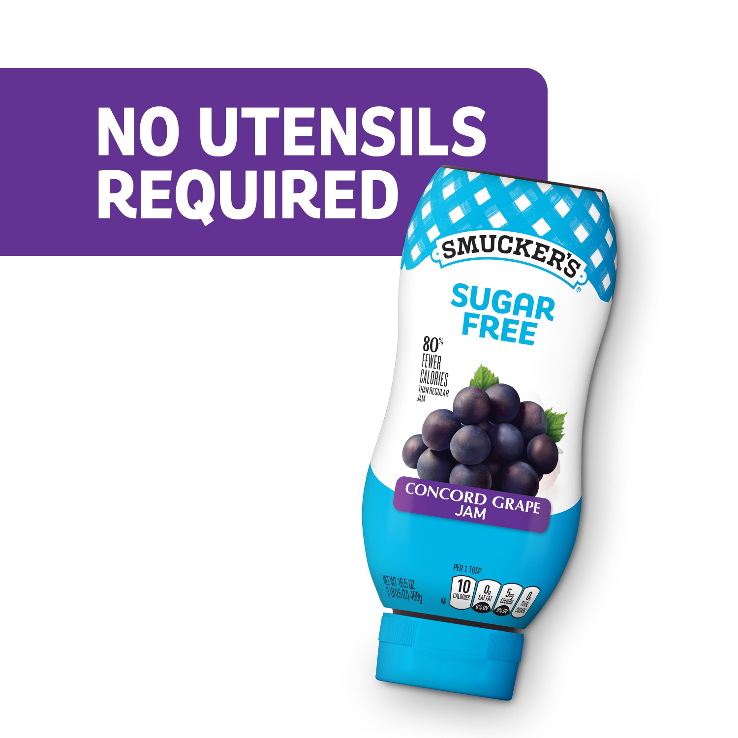 slide 6 of 8, Smucker's Smucker’s Squeeze Sugar Free Concord Grape Jam, 16.5 oz. Bottle, 16.5 oz