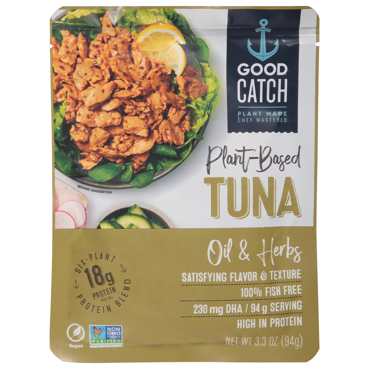 slide 1 of 9, Good Catch Plant-Based Oil & Herbs Tuna 3.3 oz, 3.3 oz