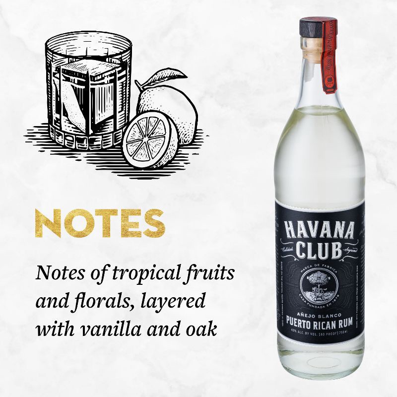 slide 2 of 6, Havana Club Anejo Blanco Puerto Rican Rum - 750ml Bottle, 750 ml