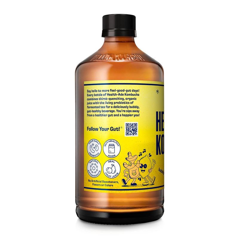 slide 3 of 10, Health-Ade Health Ade Organic Vegan Ginger Lemon Kombucha - 16 fl oz, 16 fl oz
