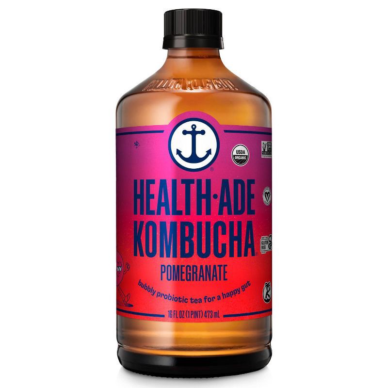 slide 1 of 10, Health-Ade Organic Vegan Pomegranate Kombucha - 16 fl oz, 16 fl oz