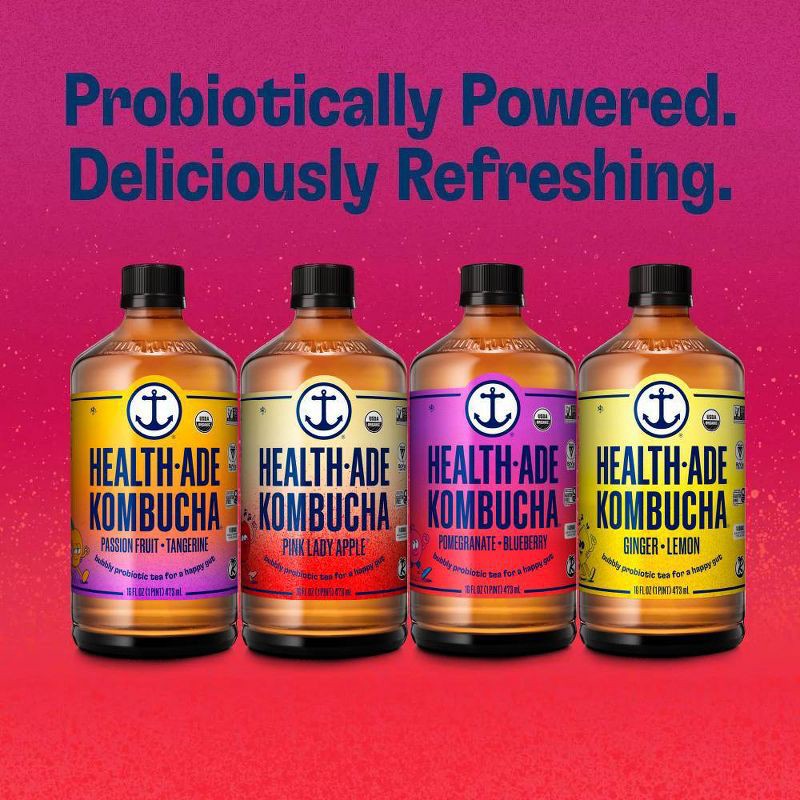 slide 4 of 9, Health-Ade Organic Vegan Pomegranate Kombucha - 16 fl oz, 16 fl oz